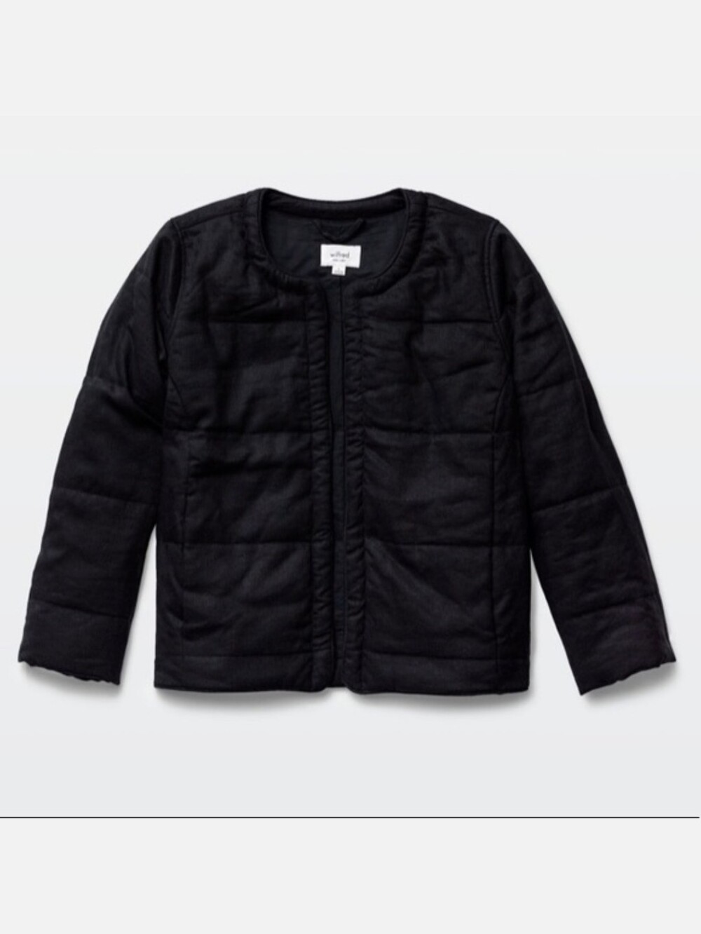Wilfred Aritzia Jonquille Quilted Linen Blend Jacket | Black | Small